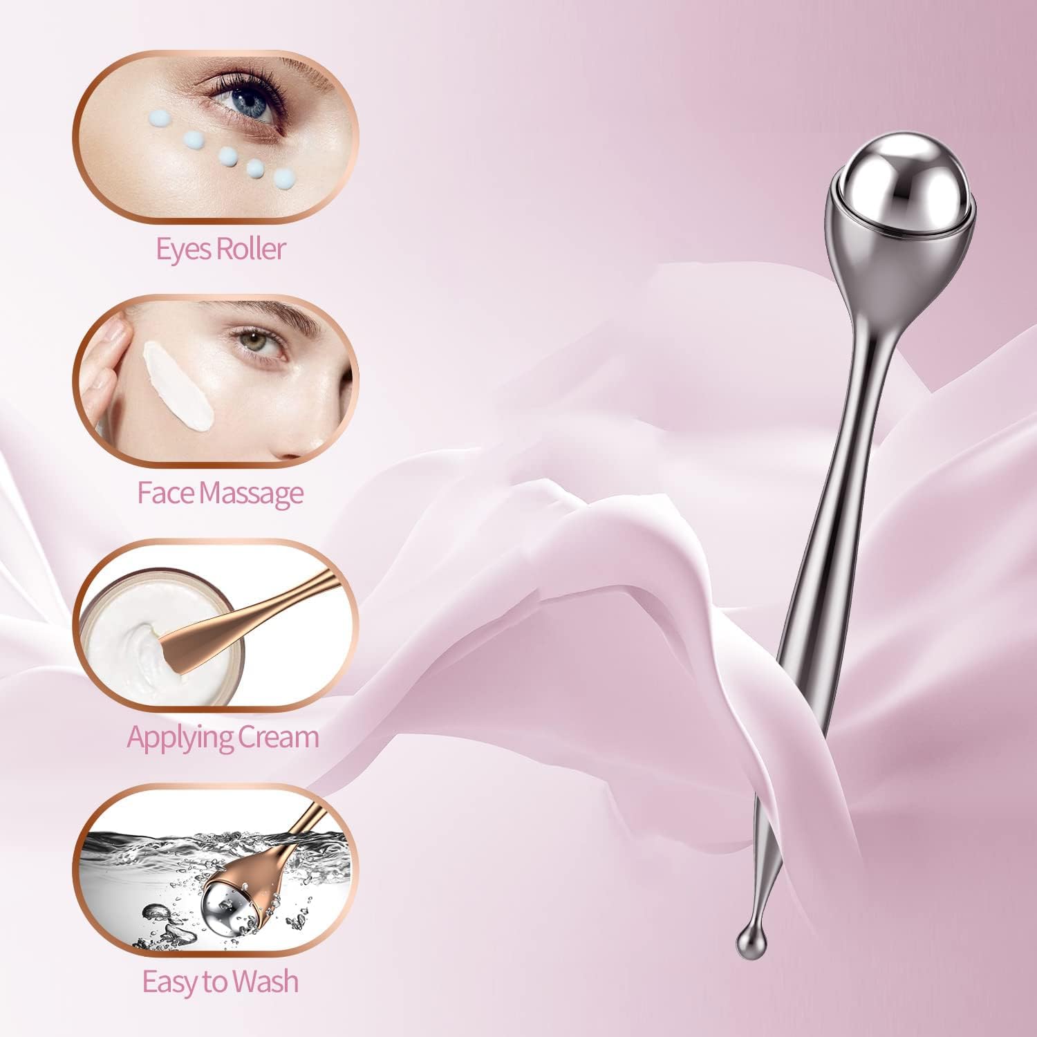 BowLift | Facial Roller Stainless Steel Puffiness Massager