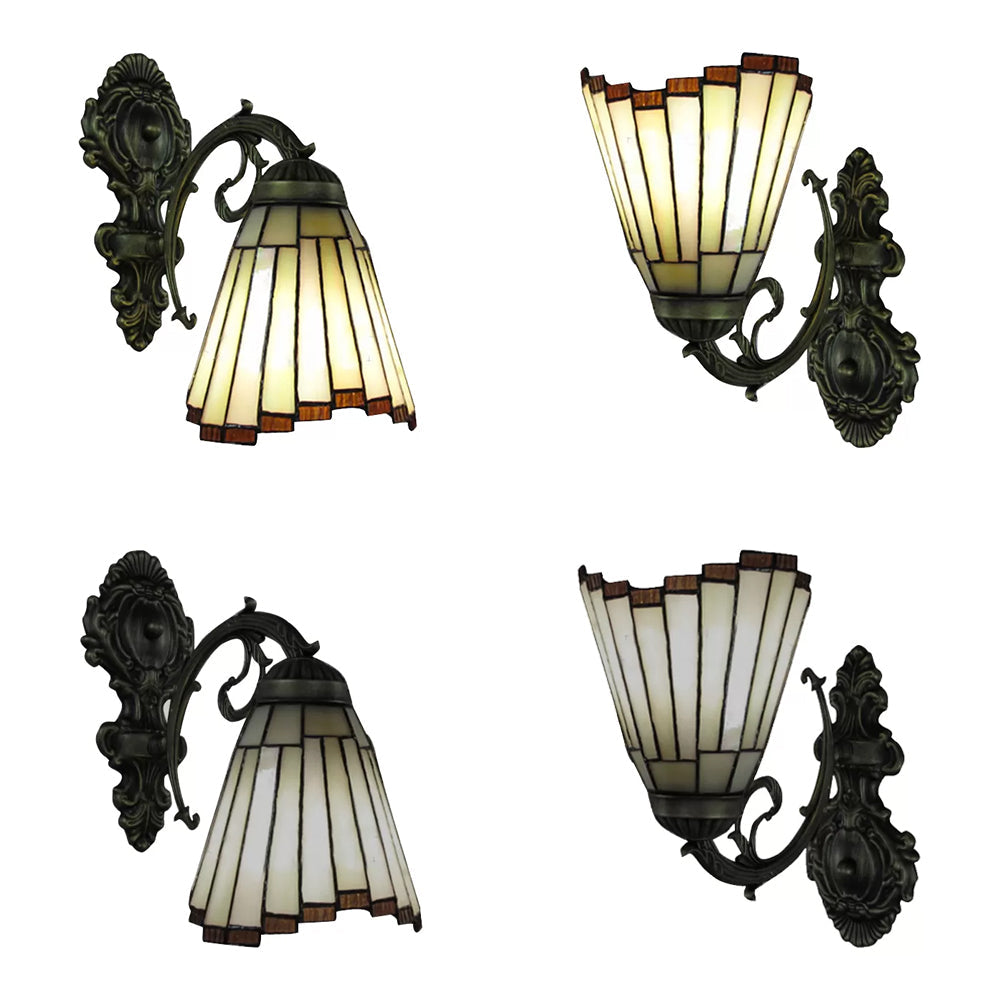 BowLift | Mini Wall Light Tiffany Style Stained Glass Single Light Wall Mount Light for Bedroom