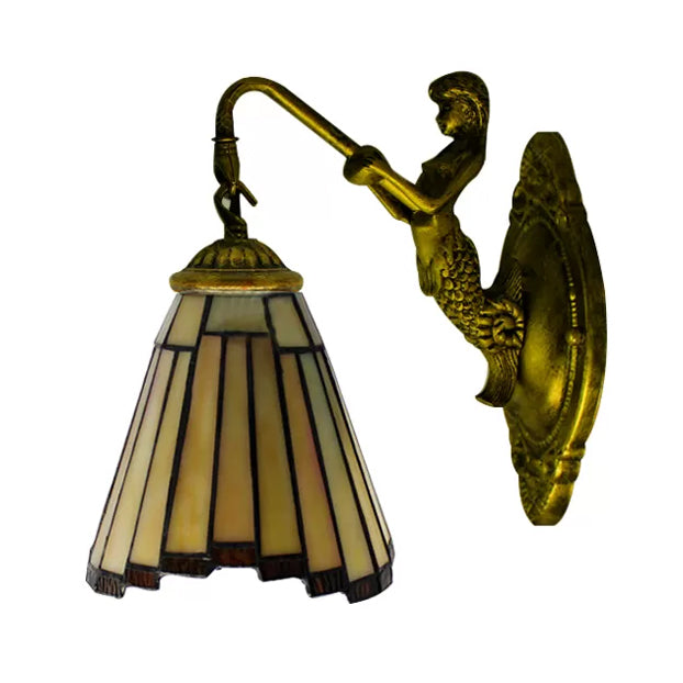 BowLift | Mini Wall Light Tiffany Style Stained Glass Single Light Wall Mount Light for Bedroom