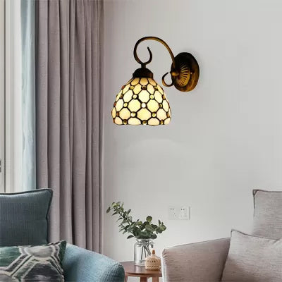BowLift | Mini Wall Light Tiffany Style Stained Glass Single Light Wall Mount Light for Bedroom