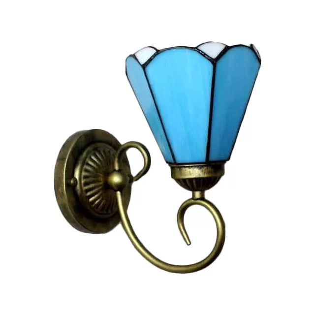BowLift | Mini Wall Light Tiffany Style Stained Glass Single Light Wall Mount Light for Bedroom