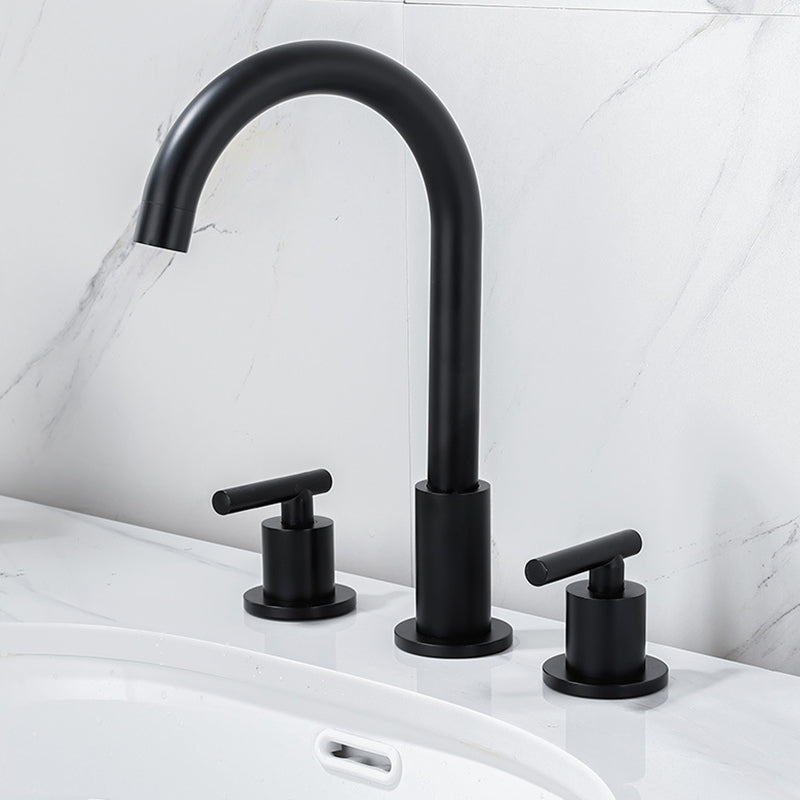 BowLift | Modern 2-Handle Bathroom Sink Faucet 3-Hole Widespread Bathroom Faucet