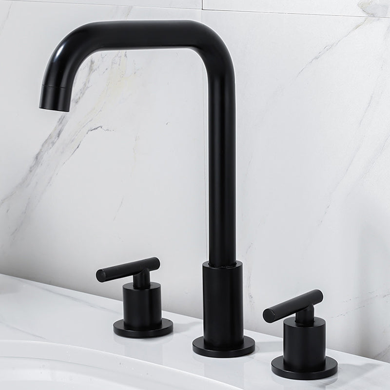 BowLift | Modern 2-Handle Bathroom Sink Faucet 3-Hole Widespread Bathroom Faucet