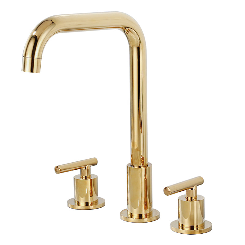 BowLift | Modern 2-Handle Bathroom Sink Faucet 3-Hole Widespread Bathroom Faucet