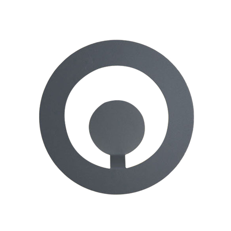 BowLift | Gray Finish Round Wall Light Minimalist 7"/9" Dia LED Metal Wall Light for Living Room