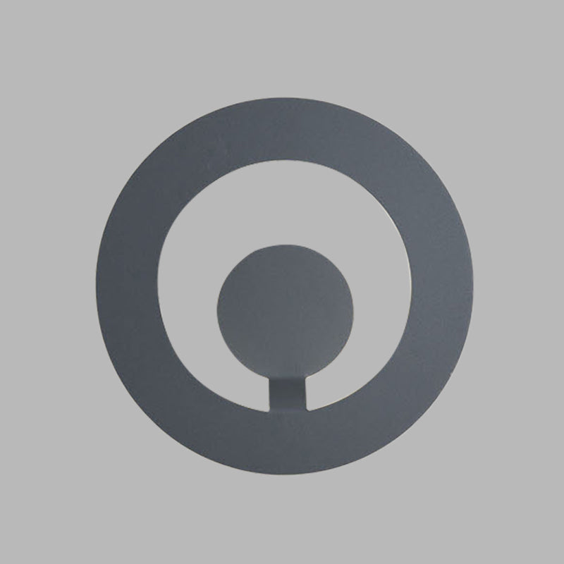 BowLift | Gray Finish Round Wall Light Minimalist 7"/9" Dia LED Metal Wall Light for Living Room