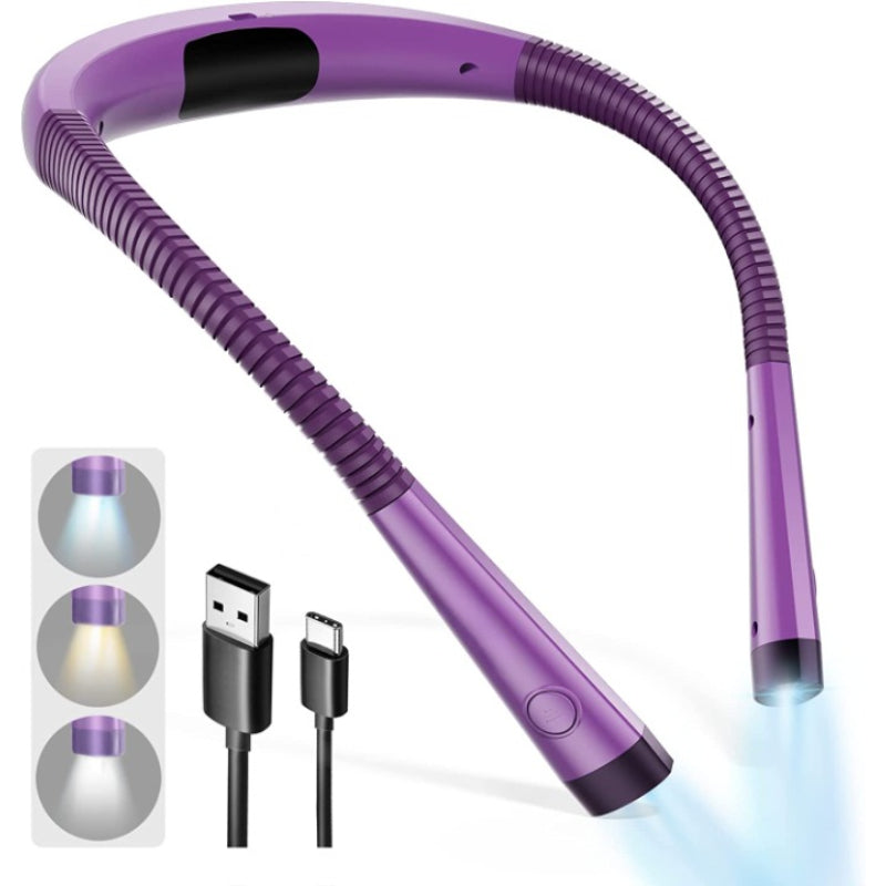 BowLift | LED Neck Reading Lamp, Book Light for Reading in Bed, 3 Colors, 6 Brightness Levels, Flexible Arm, Rechargeable, Durable, Perfect for Reading, Knitting, Camping, Repairing