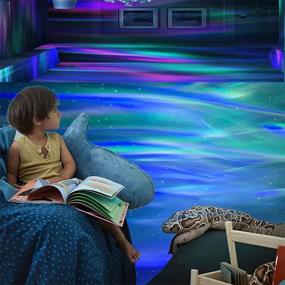 BowLift | 2-in-1 Night Light Starry Projector with Northern Lights & Ocean Waves