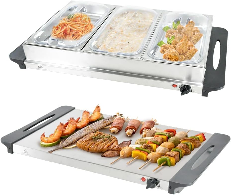 BowLift | Electric Buffet Food Warmer with 3 × 2.5L Trays & Temperature Control – Valtero