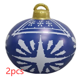 BowLift | Christmas Ornament Ball Outdoor Pvc 60CM Inflatable Decorated Ball PVC Giant Big Large Balls Xmas Tree Decorations Toy Ball