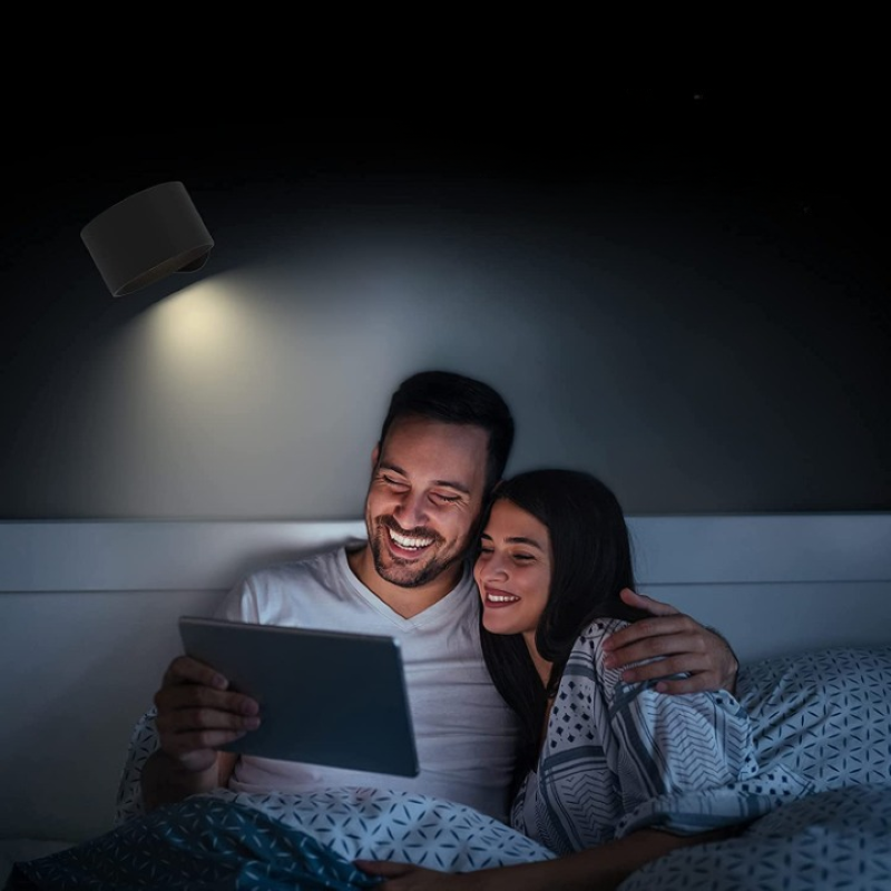 BowLift | LED Wall Lights, Wall-mounted Lamps with Rechargeable Battery, 3 Color Temperatures & 3 Brightness Levels, 360° Rotatable Magnetic Ball, Wireless Wall Lights for Study, Reading, Nightstand