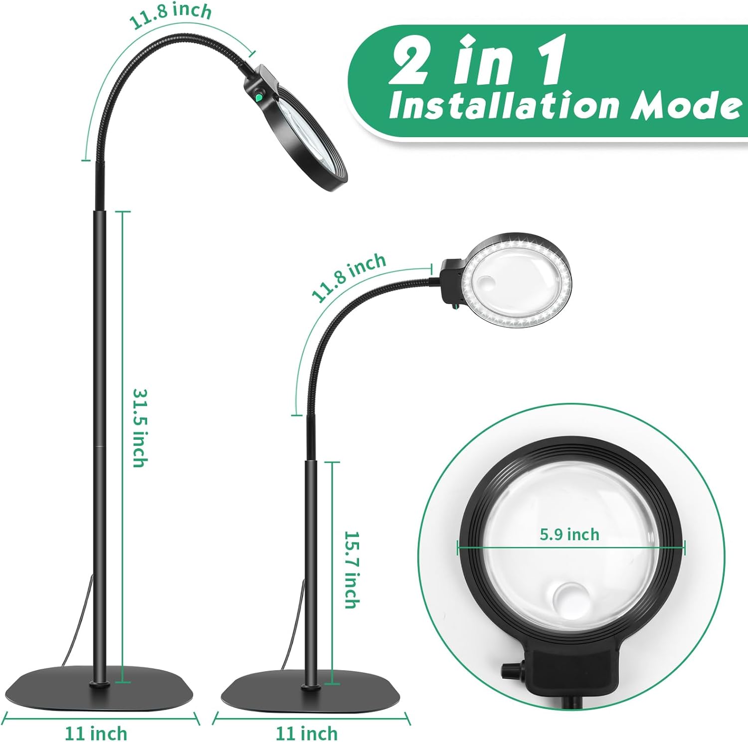 BowLift | Full-Page Magnifying Glass with LED Light – Hands-Free Reading Aid for Books, Crafts & Hobbies