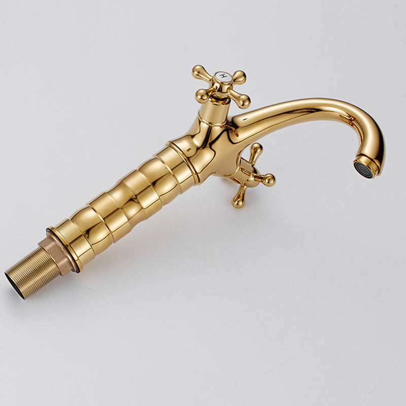 BowLift | Centered Basin Mixer Single Hole Bathroom Faucet with 2 Cross Handles