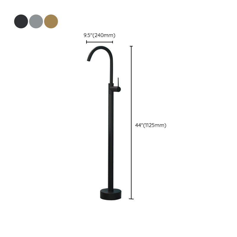 BowLift | Modern Freestanding Bathtub Faucet Copper Floor Mounted Freestanding Bathtub Faucet