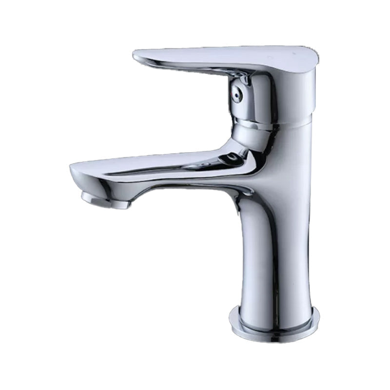 BowLift | Basic Metal Sink Faucet Silver Bathroom Faucet with Lever Handle