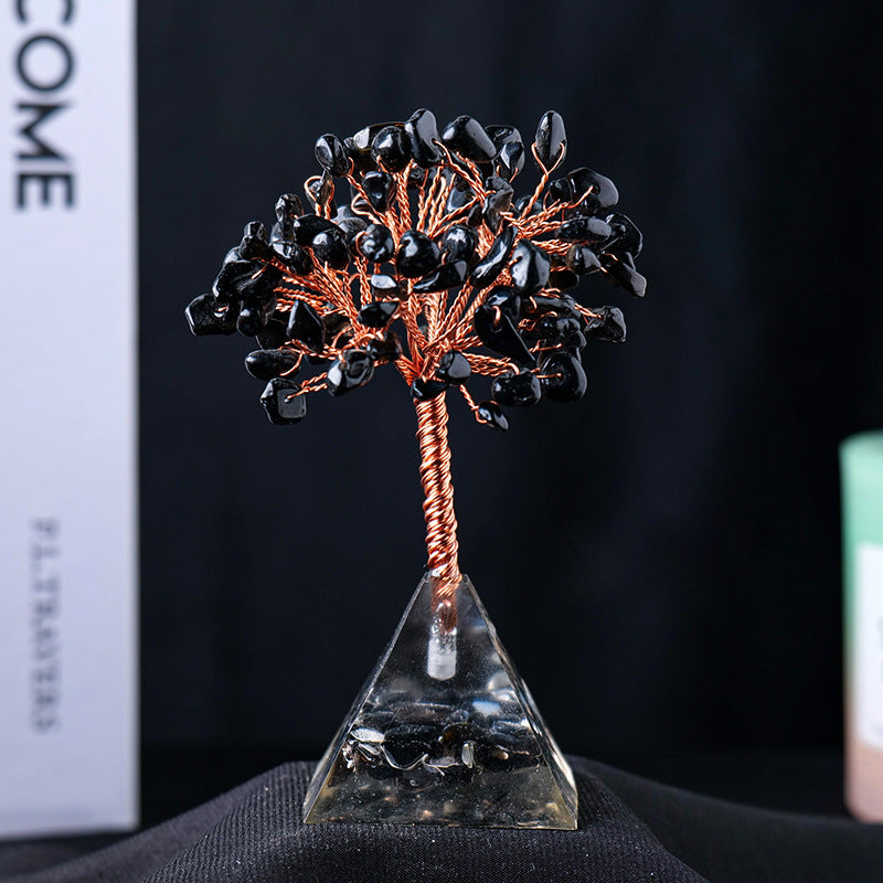 BowLift | Natural Stone Gravel Pyramid Base Feng Shui Tree