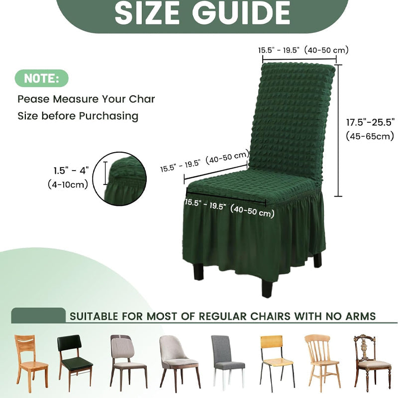 BowLift | 2 Pack Stretch Washable Chair Covers with Skirt Removable Chair Covers for Kitchen Chair