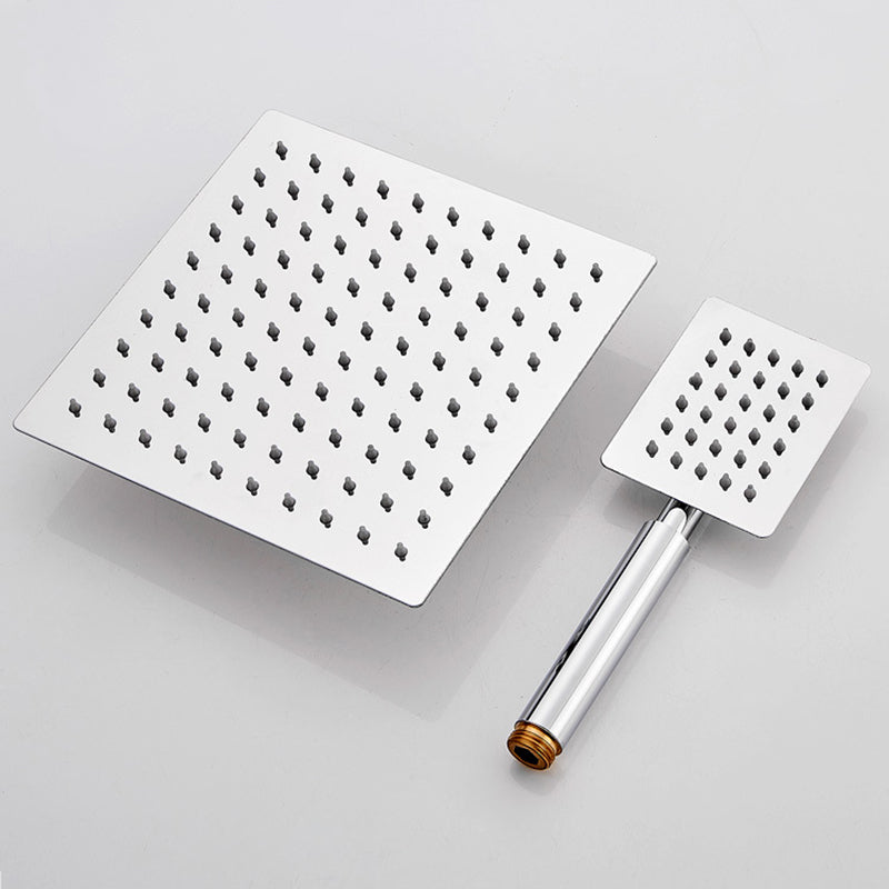 BowLift | Silver Square Double Shower Head Modern Water Filtration Wall Mounted Shower Head