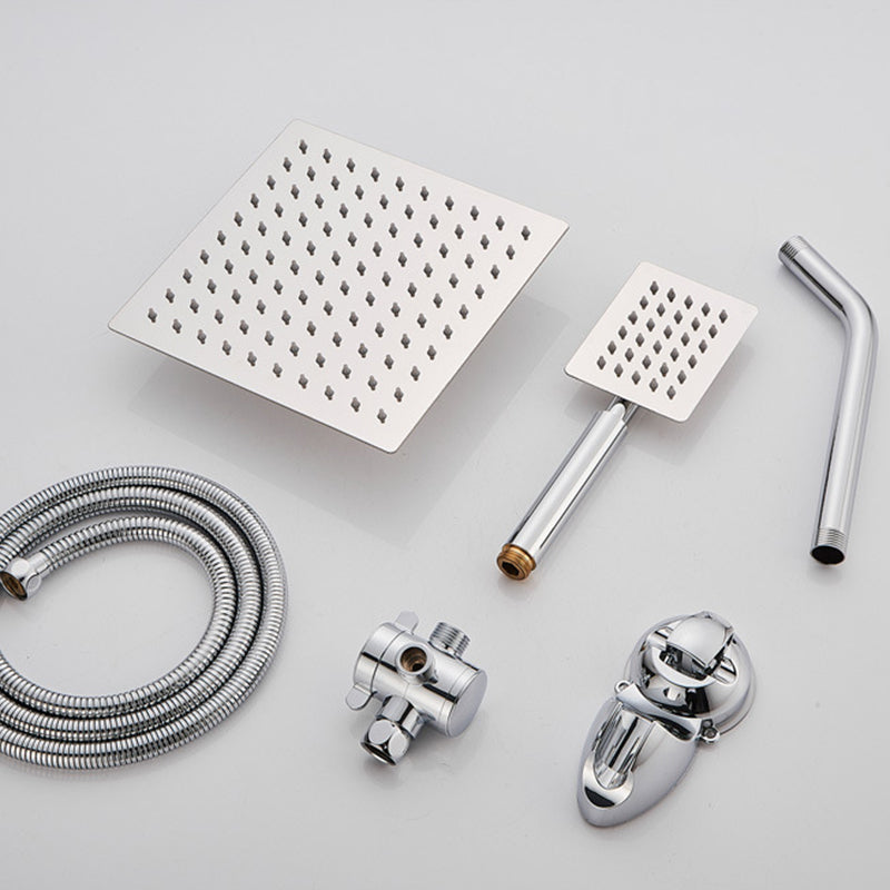 BowLift | Silver Square Double Shower Head Modern Water Filtration Wall Mounted Shower Head