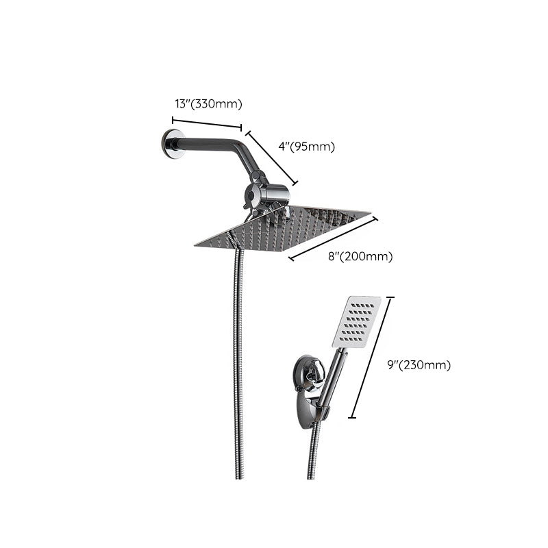 BowLift | Silver Square Double Shower Head Modern Water Filtration Wall Mounted Shower Head