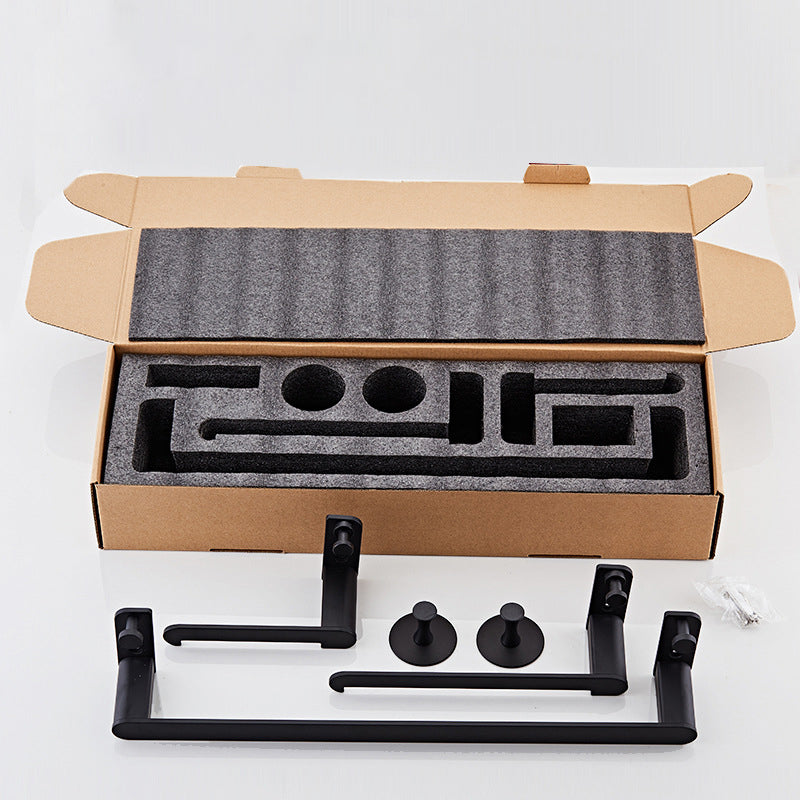 BowLift | Metal Bathroom Set 5-piece Modern Style Black Bathroom Accessories Set
