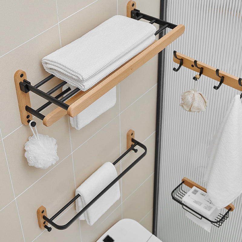 BowLift | Metal and wood bathroom accessories as a single piece or in a set in black
