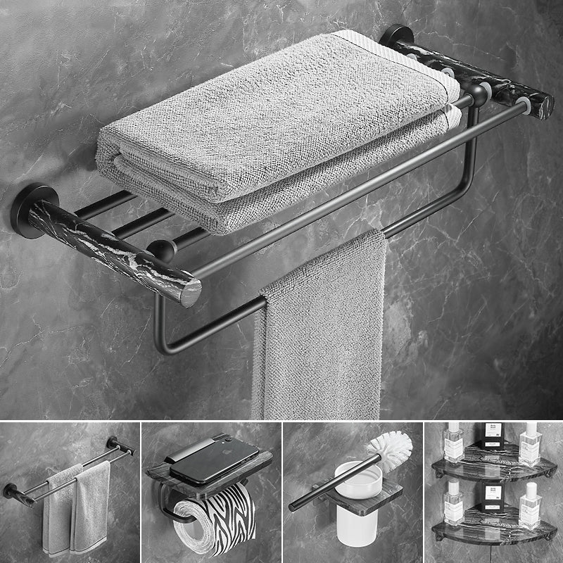 BowLift | Metal and marble bathroom accessories as a single piece or as a set in black
