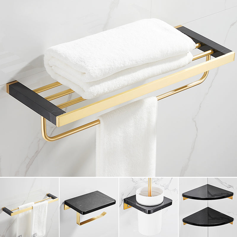 BowLift | Metal and Marble Bathroom Minimalist Accessory as a Single Piece or in a Set in Gold