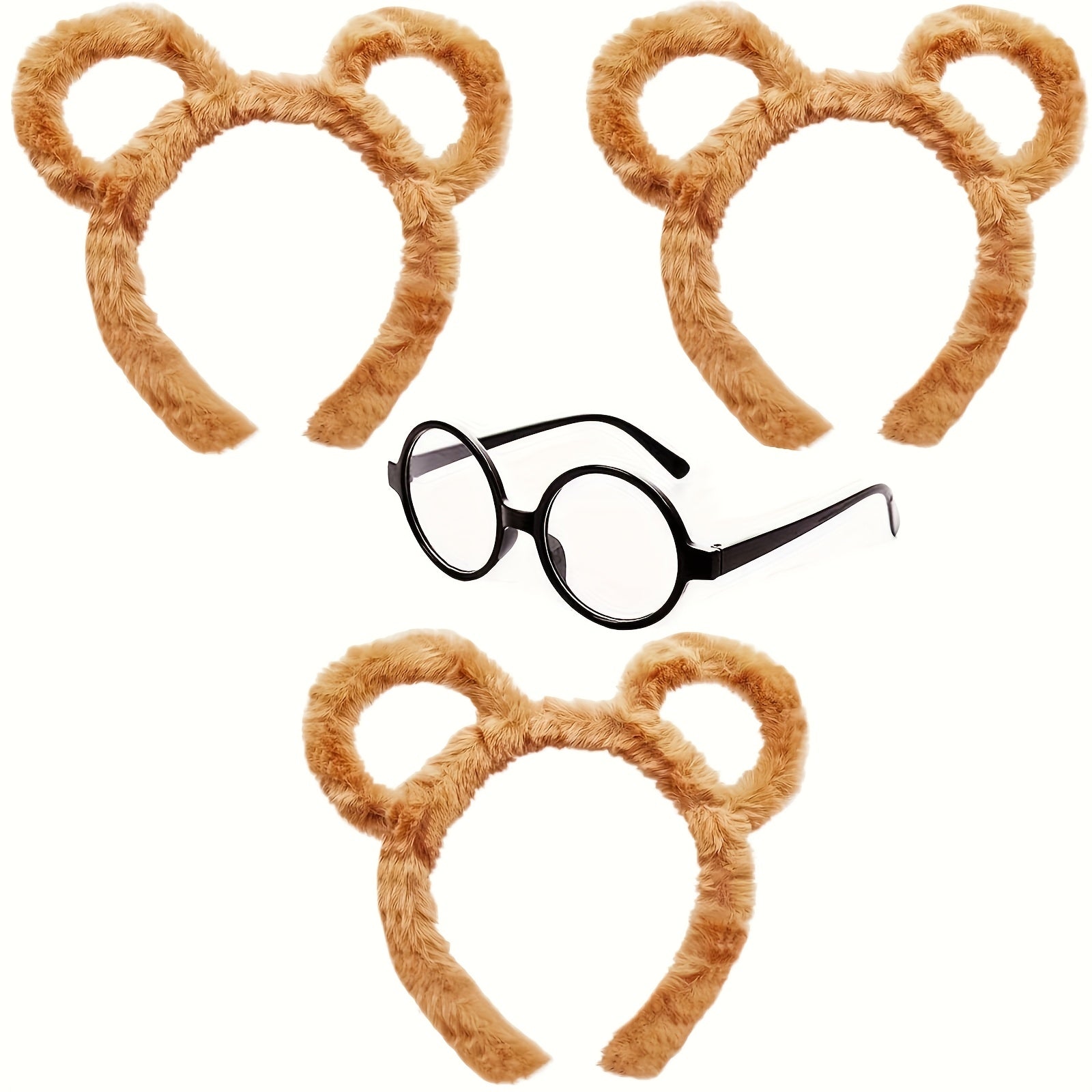 BowLift | Fuzzy Halloween Chipmunk Costume Accessories Set | Headband Glasses