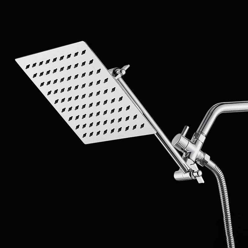 BowLift | Silver Square Fixed Shower Head Modern Style Wall Mounted Shower Head