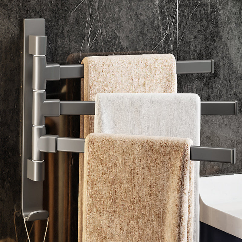 BowLift | Contemporary Gray Bathroom Accessory Set Aluminium Towel Holder