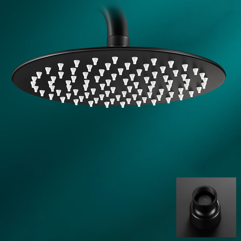 BowLift | Black round fixed shower head Modern design wall-mounted shower head