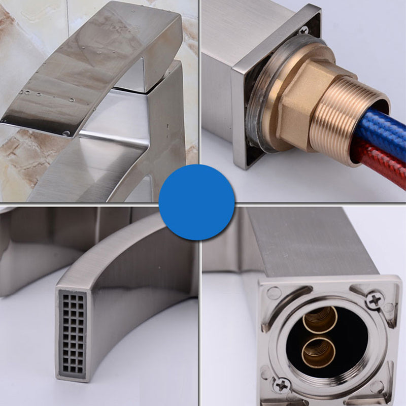 BowLift | Cubic Chrome Bathroom Faucet Low Arc Single Lever Basin Faucet