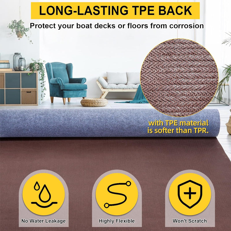 BowLift | Marine Carpet Blue-Gray 6 FT × 14 FT Non-Slip and Soft Surface Premium Indoor Outdoor Carpet