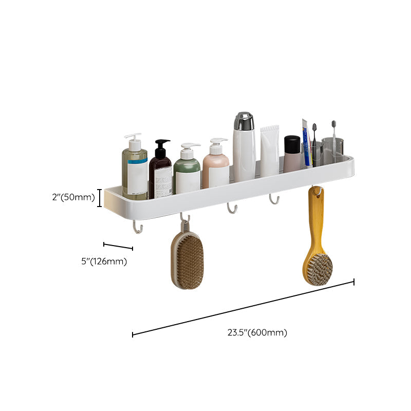 BowLift | Contemporary Bathroom Accessory Set Metal Bath Shelf in White