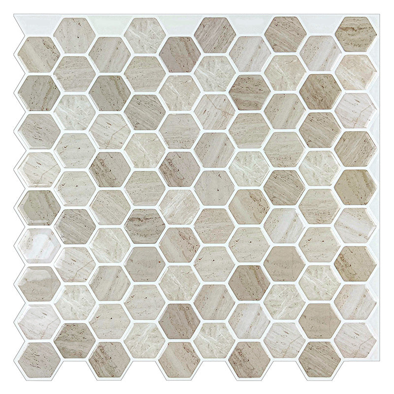 BowLift | Hexagonal Peel & Stick Tile Stain-Resistant Plastic Peel & Stick Tile for Shower