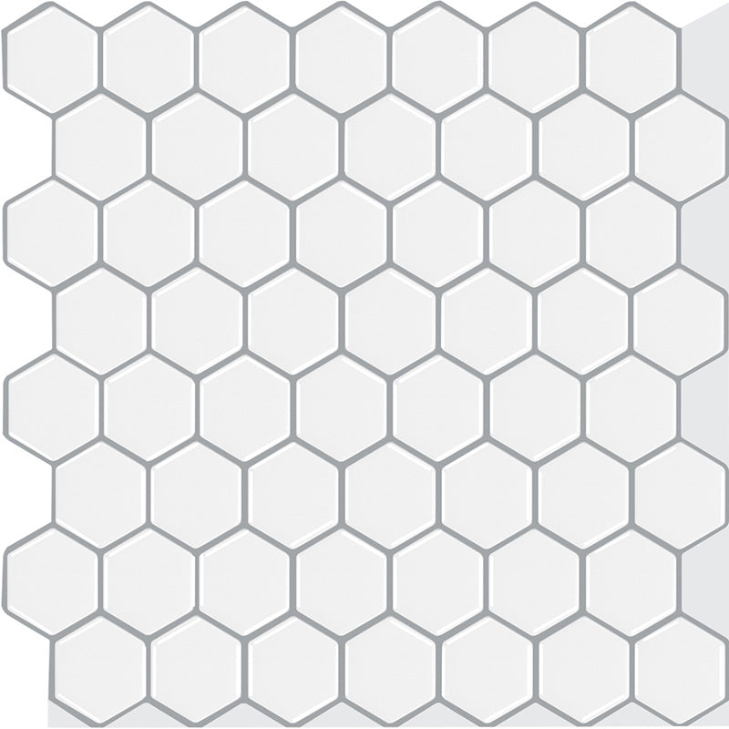 BowLift | Hexagonal Peel & Stick Tile Stain-Resistant Plastic Peel & Stick Tile for Shower