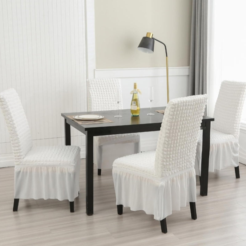 BowLift | 2 Pack Stretch Washable Chair Covers with Skirt Removable Chair Covers for Kitchen Chair