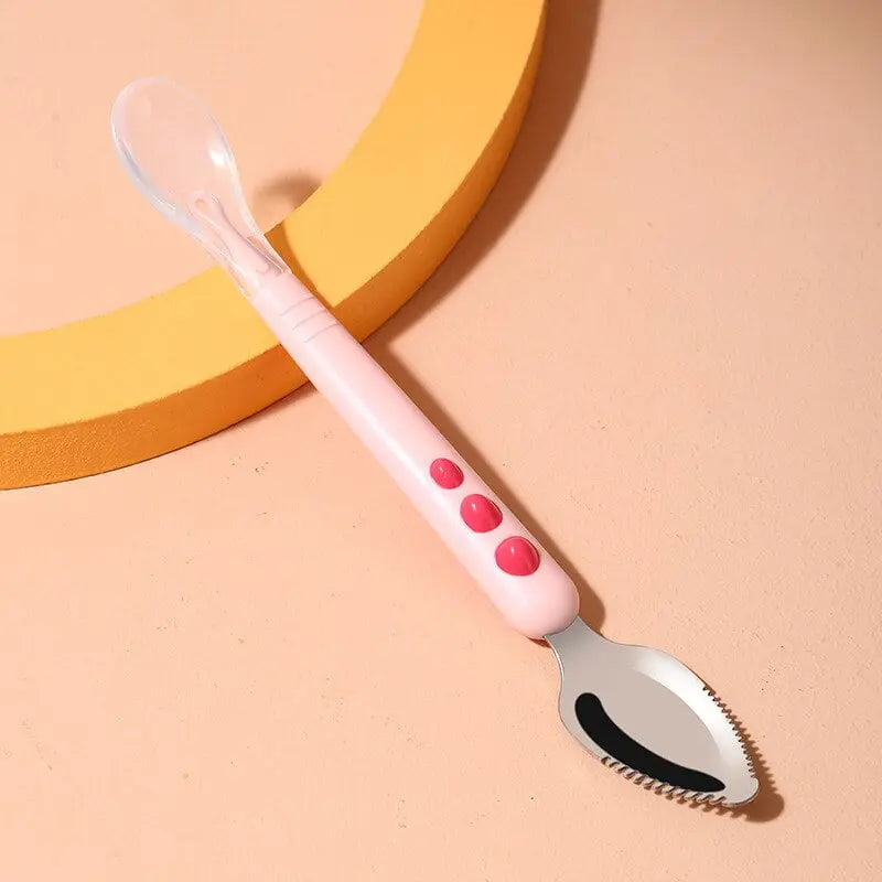 BowLift | Baby spoon with scraper — double-sided fruit preparation tool