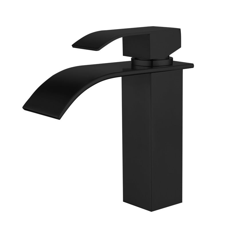 BowLift | Industrial Faucets Faucet Stainless Steel Lever Handles Waterfall Spout Bathroom Faucet