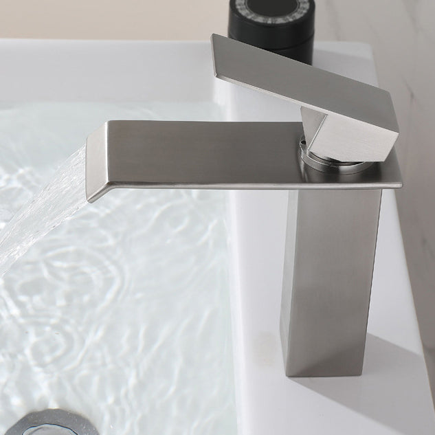 BowLift | Industrial Faucets Faucet Stainless Steel Lever Handles Waterfall Spout Bathroom Faucet