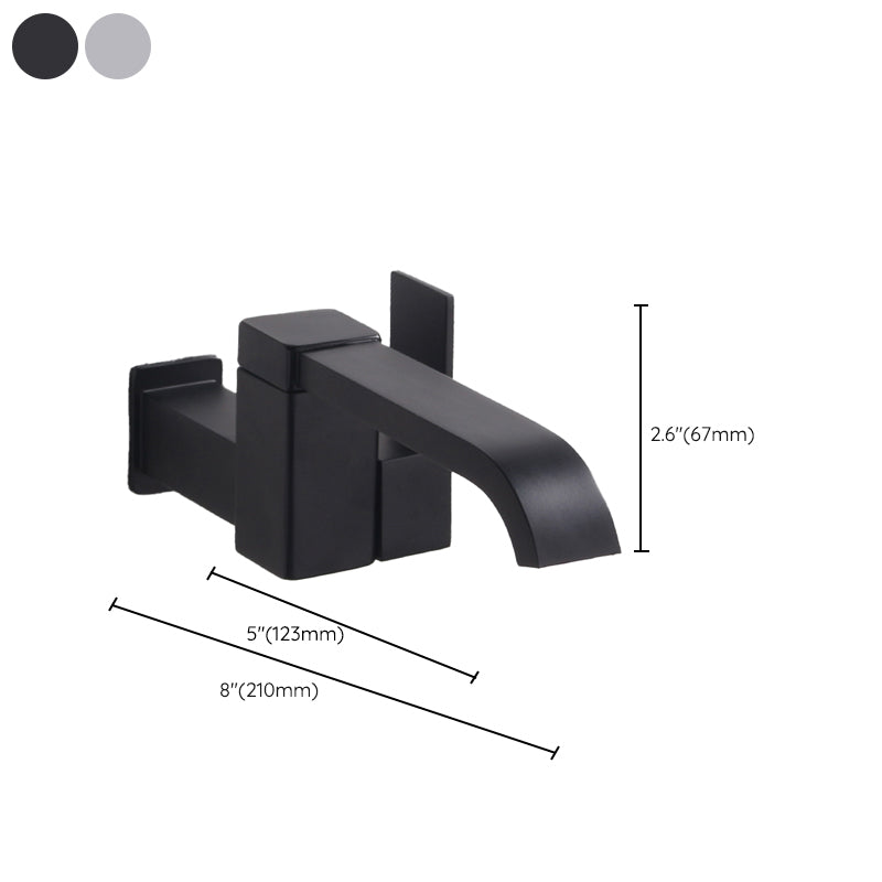 BowLift | Contemporary Wall Mounted Bathroom Faucet Lever Handles Low Arc Swivel Brass Faucet