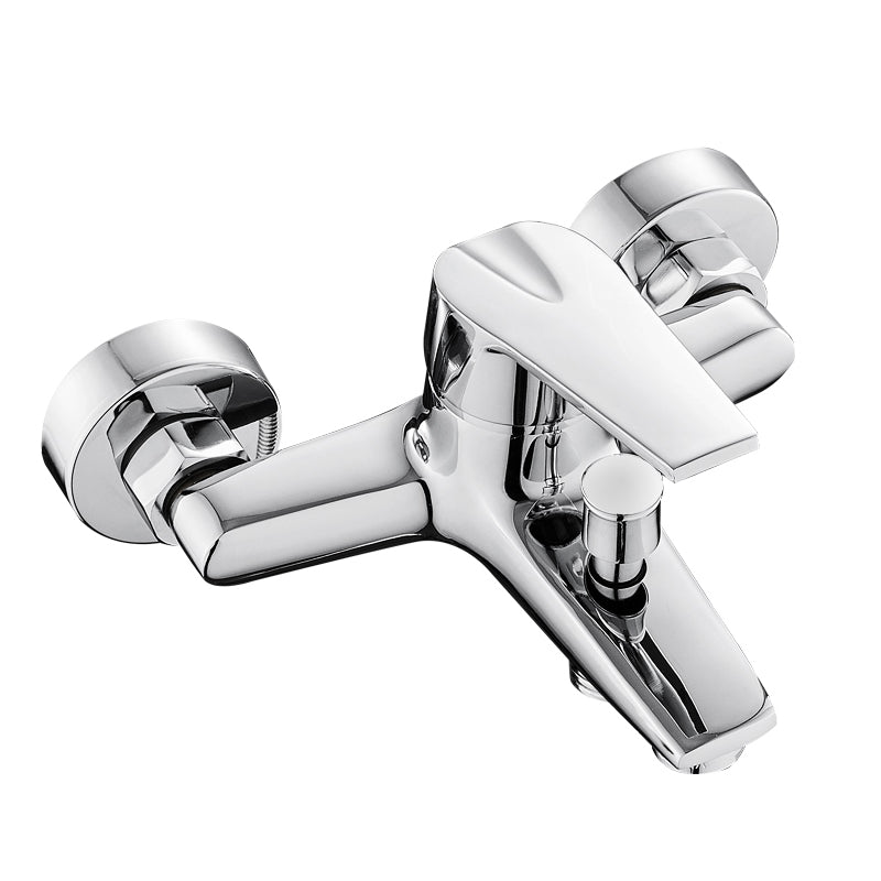 BowLift | Contemporary Wall-Mounted Bathroom Faucet Lever Handles 2-Hole Faucet Brass Faucet