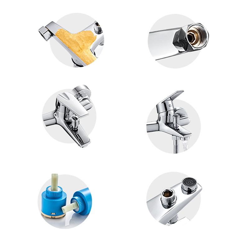 BowLift | Contemporary Wall-Mounted Bathroom Faucet Lever Handles 2-Hole Faucet Brass Faucet