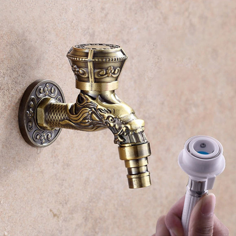 BowLift | Vintage Classic Basin Mixer Zinc Single Lever Dragon Engraving Wall Mounted Tap