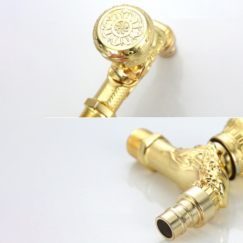 BowLift | Vintage Classic Basin Mixer Zinc Single Lever Dragon Engraving Wall Mounted Tap