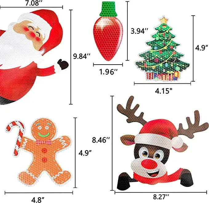 BowLift | Christmas Car Magnet Decorations | Reflective Holiday Light Bulb Set | Weatherproof & Reusable