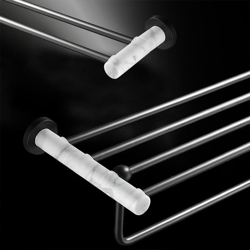 BowLift | Metal and Marble Bathroom Hardware Set as Individual Piece or Set in Black