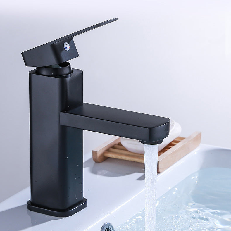 BowLift | Industrial Bathroom Faucet Stainless Steel Lever Handles with Water Hose Sink Faucet