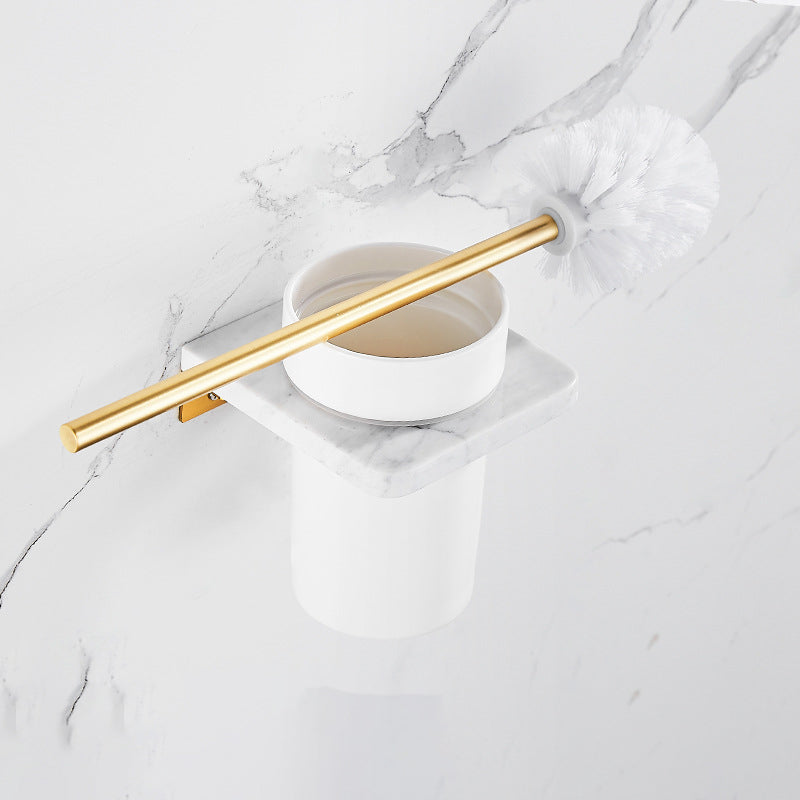 BowLift | Marble & Brass Bathroom Accessories Set Golden Bathroom Accessories Kit